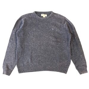 Original Penguin Mens XL Speckled Knit Crew Neck Sweater Charcoal Grey Pullover